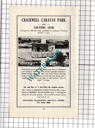 Crackwell caravan park penally - caravan,