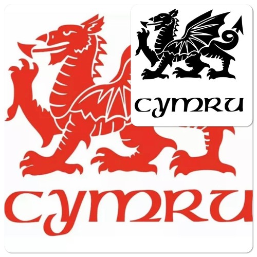Cymru draig ddraig goch - 2x,