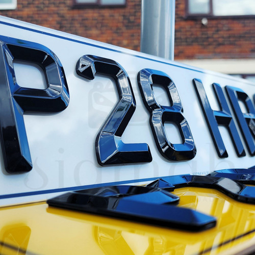 Retro number plates matt - 4d,
