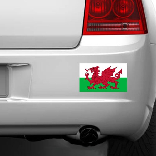 Wales flag bumper sticker car - bumper,