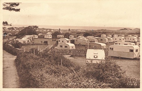 Vintage postcard caravan camp - postcard,