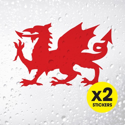 Welsh dragon car stickers - welsh,