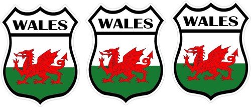 Wales shield flag - 3, stickers