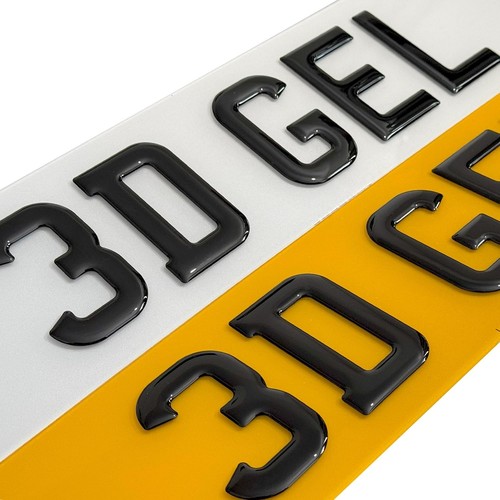 Gel number plates top - number,